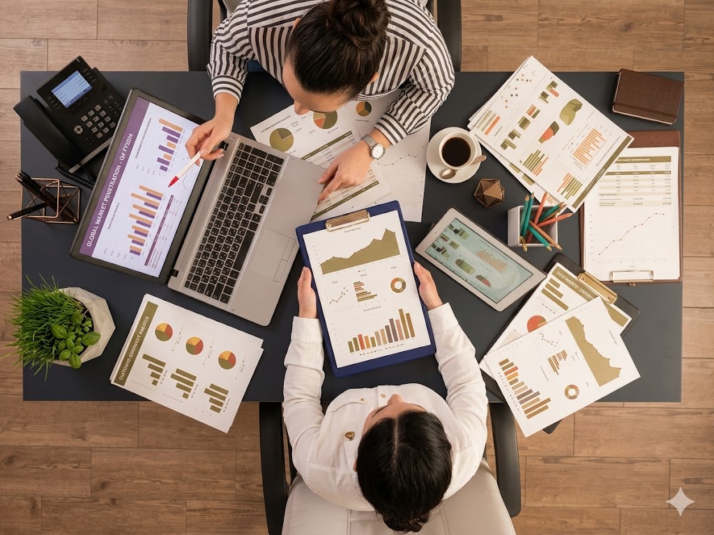 DFS Agency team collaborating on marketing strategy in modern office