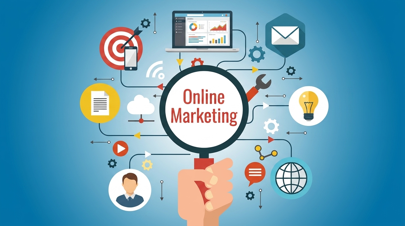Integrated online marketing strategy visualization with multiple digital channels